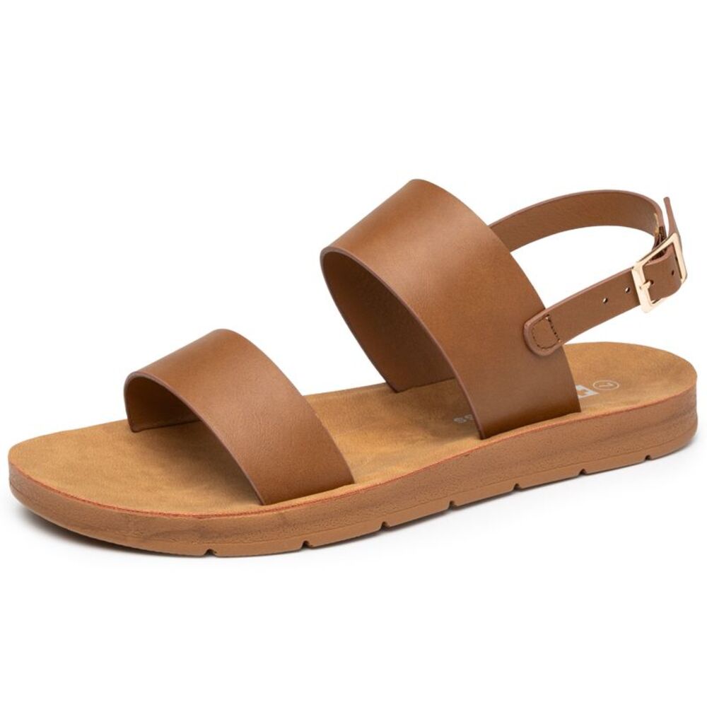 Alpine Swiss Beth Womens Flat Sandals Two Strap Buckle Slides Comfortable Summer - Picture 5 of 7